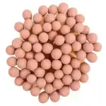 Pink round candies or beads arranged in a cluster, with a smooth texture and uniform size.
