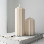 Ribbed Soy Wax Pillar Candle – Hand-Poured USA