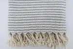 Soft woven textile with fringe detail, ideal for home decor or accessories.