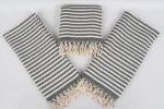 Organic Turkish Hand Towel – Black Stripe Edition