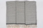 Organic Turkish Hand Towel – Black Stripe Edition - Image 4