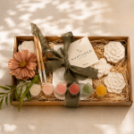 Children's Paint Kit with ceramic wildflower craft pieces, paint set, and paintbrushes beautifully packaged for creative, screen-free play.